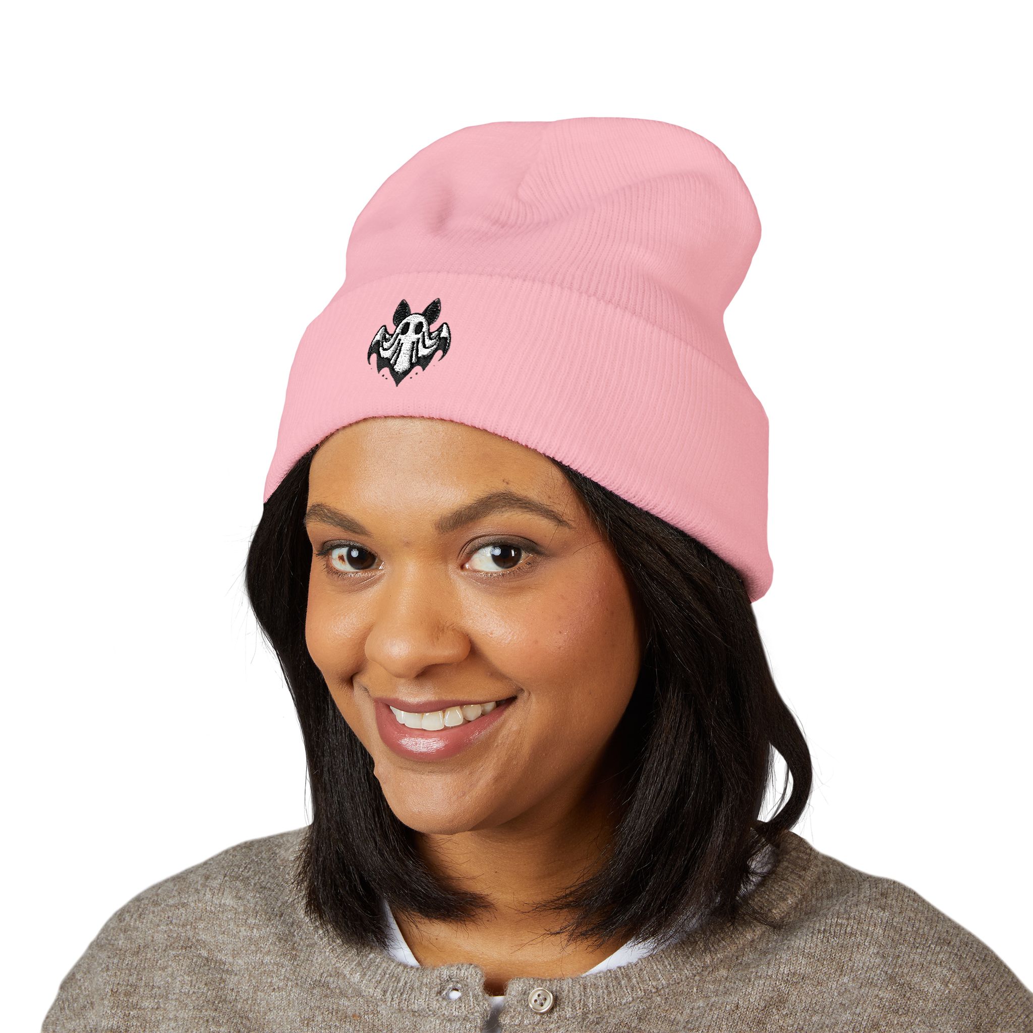 Embroidered Beanie - Ghost Bat Design - Image 23