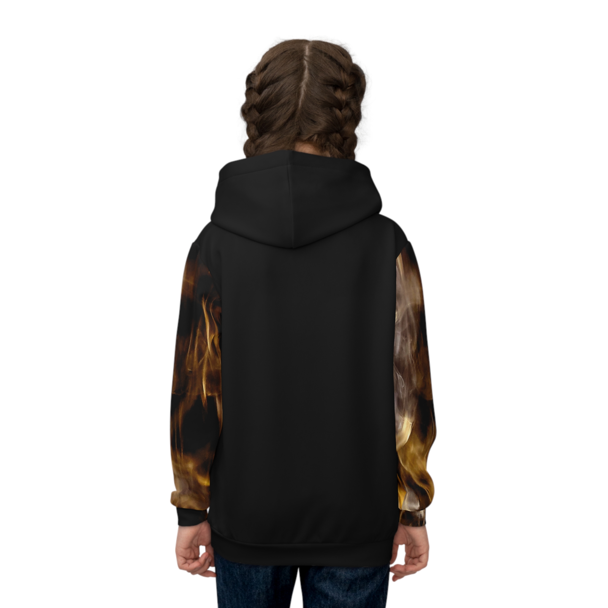 Kids Hoodie - Lil' Boo Thing - Spooky Halloween Flame Sleeves - Image 5