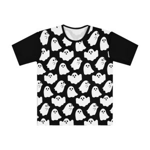 Ghost Print Loose T-Shirt, Halloween Shirt, Mens Ghost Tee, Casual Outfit, Funny Graphic Shirt, Spooky Season Apparel