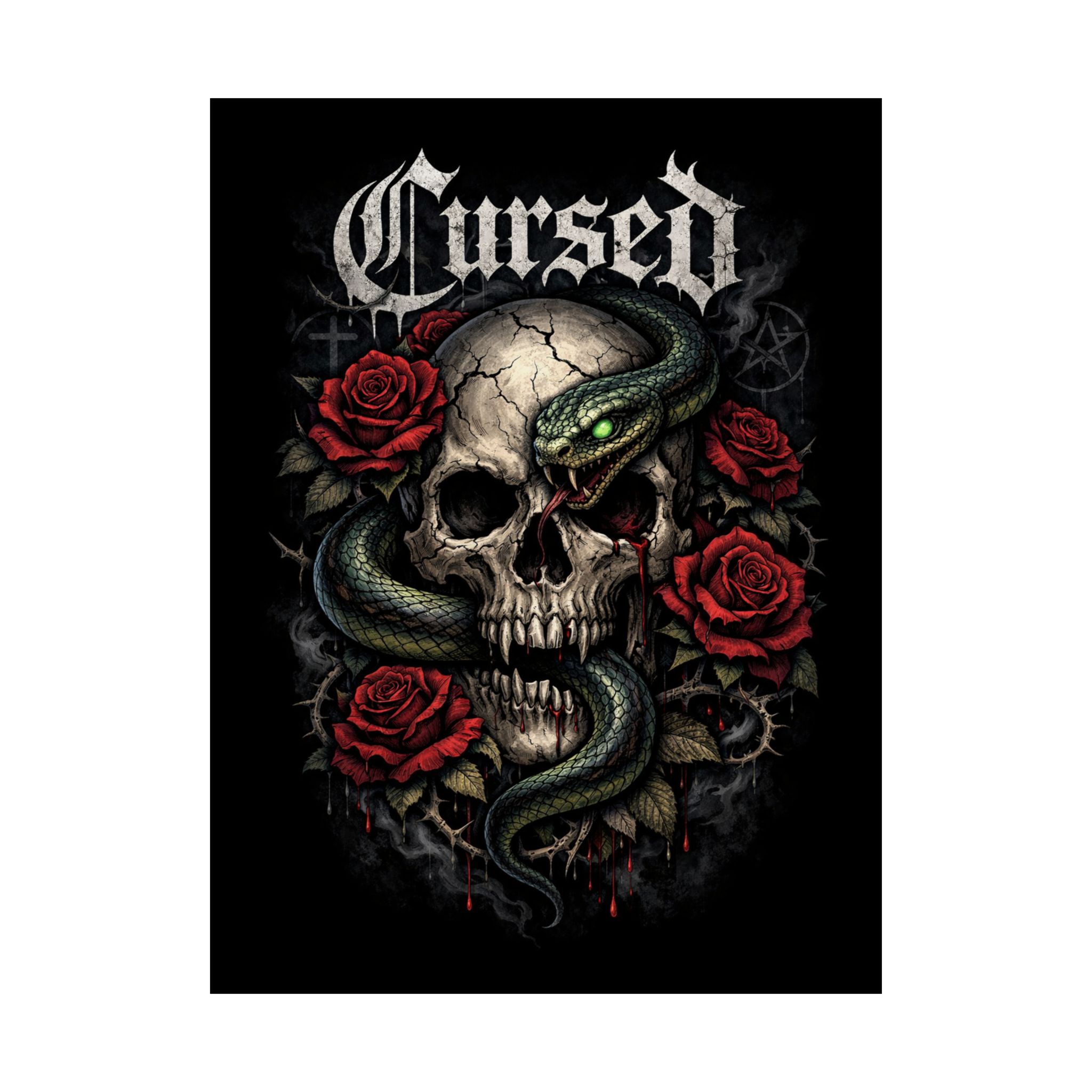 Cursed Skull & Snake Matte Poster — Gothic Rose Dark Art Wall Print - Image 22