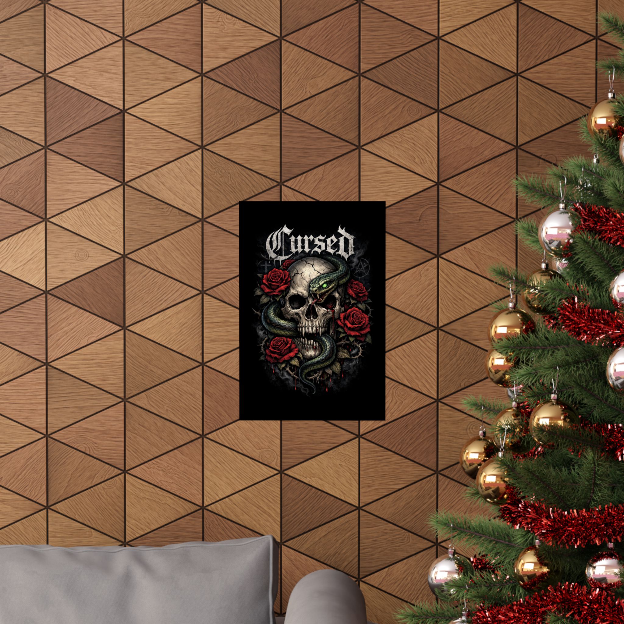 Cursed Skull & Snake Matte Poster — Gothic Rose Dark Art Wall Print - Image 16
