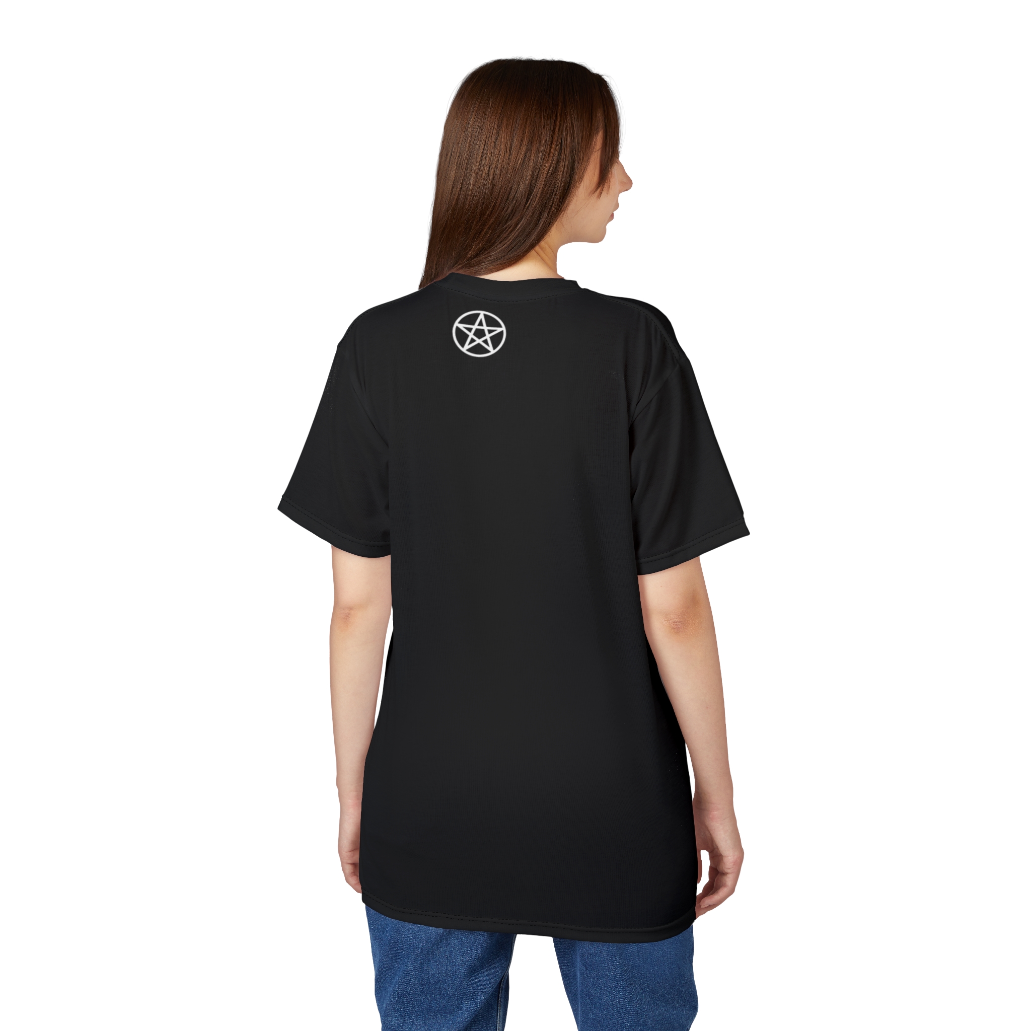 Resting Witch Face Gothic Tee — Creepy Pentagram Black T-Shirt - Image 6