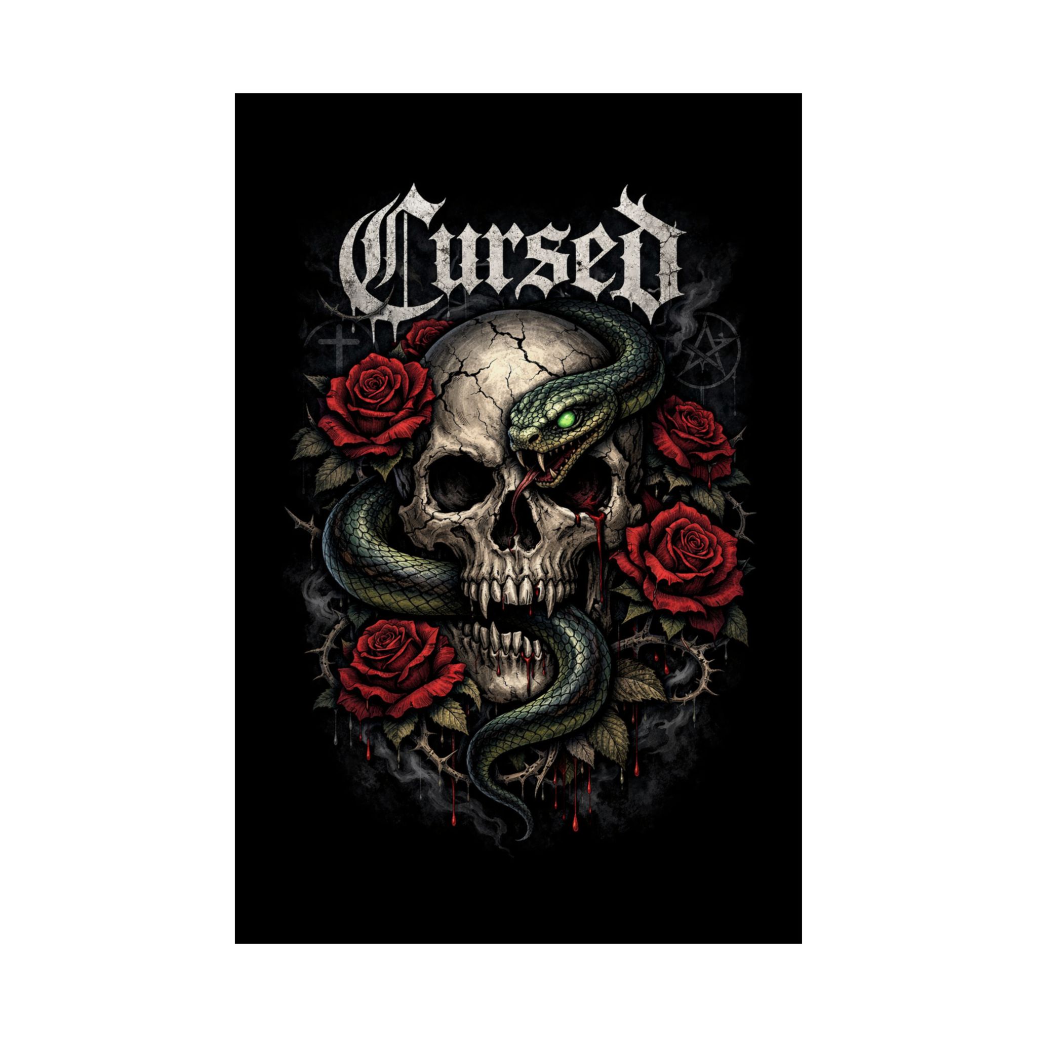 Cursed Skull & Snake Matte Poster — Gothic Rose Dark Art Wall Print - Image 30